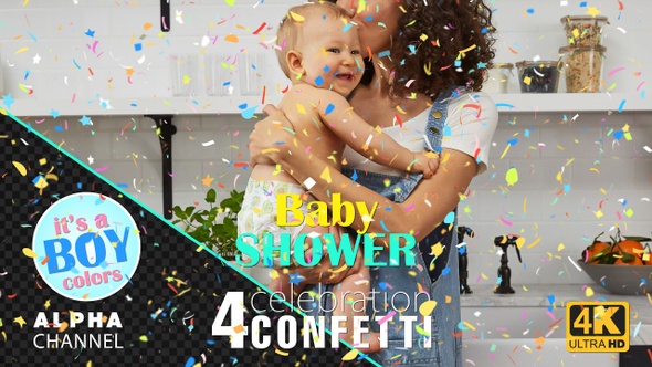 Baby Shower Celebrations - Boy Colors Confetti