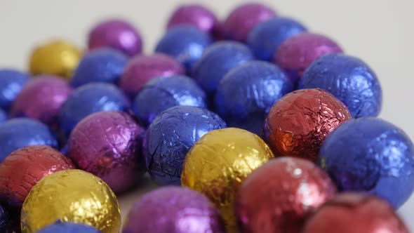 Close-up of colorful candies slow pan  3840X2160 UltraHD footage - Lot of Christmas chocolate treats