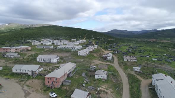 Aerial view of abandoned village in Chukotka. 26