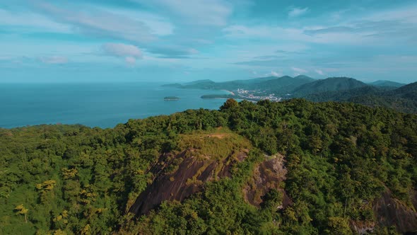 Aerial View of Black Rock Viewpoint in Phuket