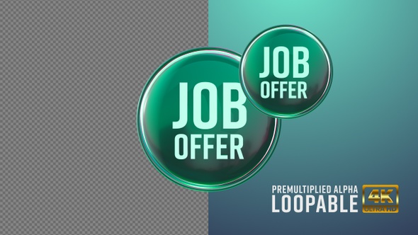 Job Offer Badge Looping with Alpha Channel