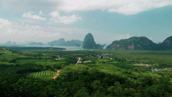 Aerial View of Toh Li View Point PhangNga Province Thailand