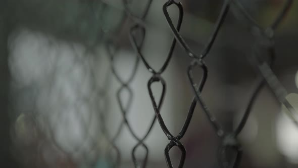 Iron Mesh Cage MMA. Close-up.