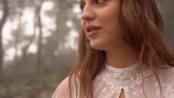 The Bride with Long Hair Smokes a Cigarette