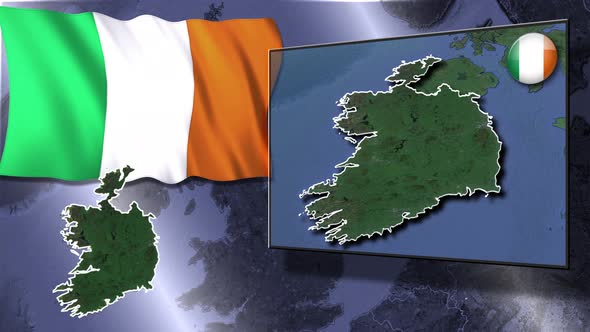 Eire Flag And Map Animation alt