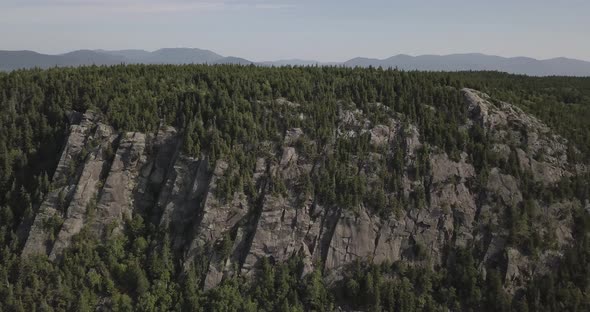 Aerial Drone Shot Panning Across Forest On Mountain Side