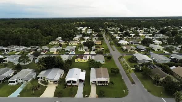 Aerial view of mobile home park in south Florida