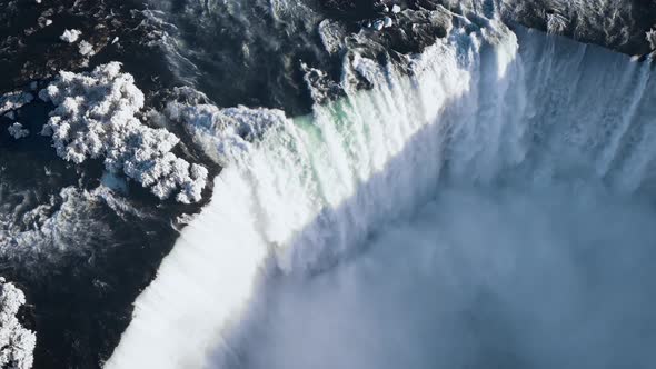 Breathtaking aerial view from drone at Niagara Falls, Ontario, Canada