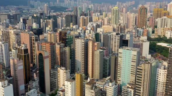 Aerial view of Hong Kong city