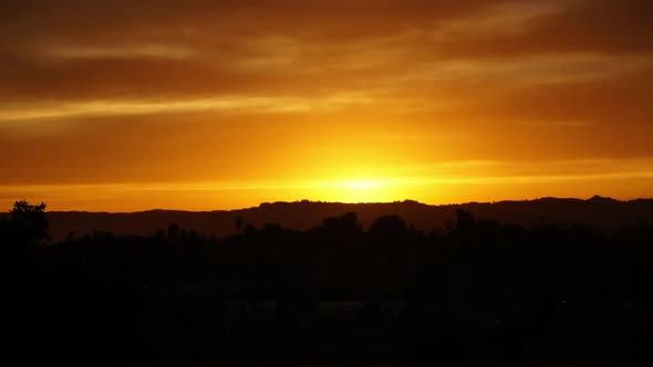 A Time Lapse of a Southern California Sunset in the Hills of Los Angeles with a Dramatic Sky