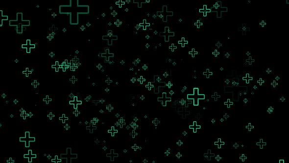 Abstract Plus Icon Pattern With Black Background