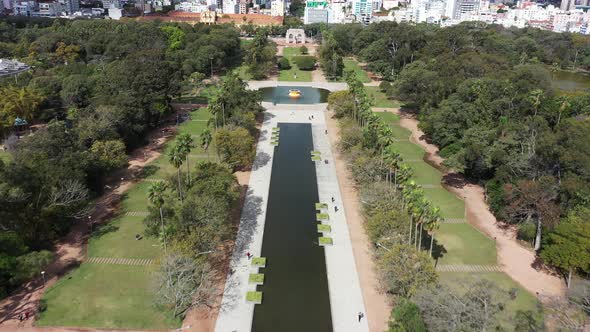 Porto Alegre Brazil. Brazilian city skyline landmark. Buildings at downtown city