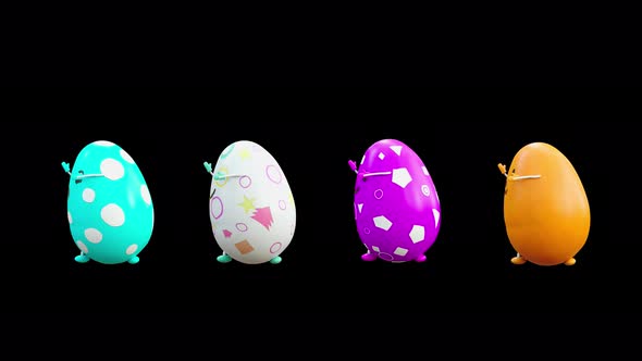 09 Easter Day Eggs Dancing 4K