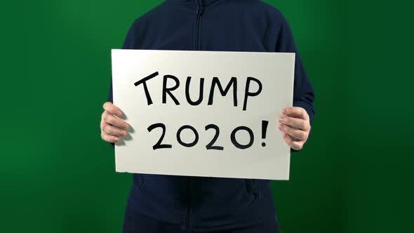 Donald Trump 2020 Sign Held Up With Alpha Matte