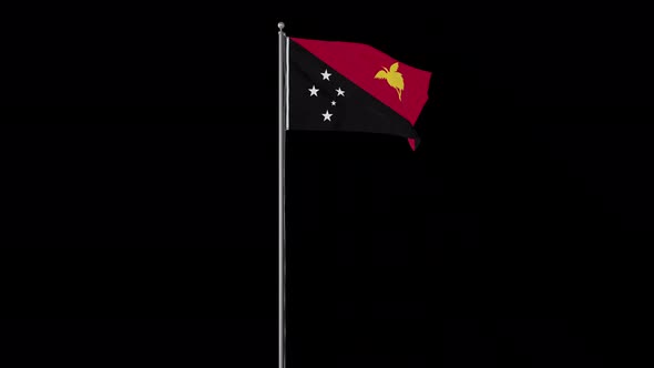 Papua New Guinea Flag Pole Loops With Alpha