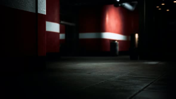 Empty Dark Hospital Laboratory Corridor alt
