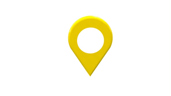 Location Pin 3D Icon Yellow V4