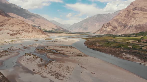 Afghanistan and Panj River Along the Wakhan Corridor