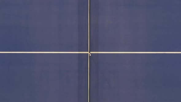 Top View of Two Confident Caucasian Professional Sportswomen Walking To Net After Big Tennis Game