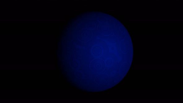 Little dark blue planet isolated in deep space