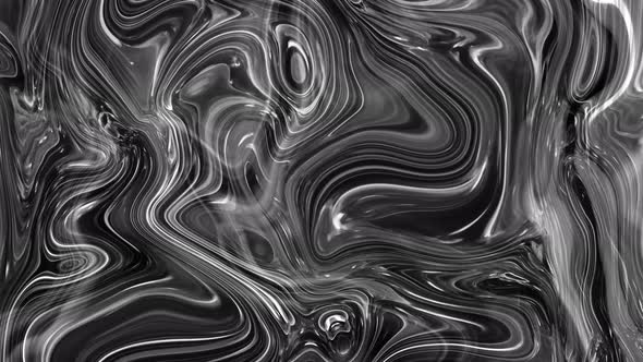 Abstract Black White Color Marble Liquid Animated Background