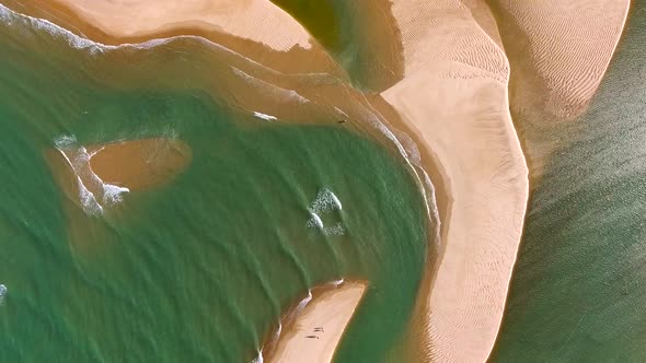 Aerial view of Jericoacoara, sandy beach in Brazil.