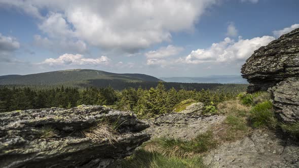Time lapse of beautiful mountains nature in the Czech Republic 