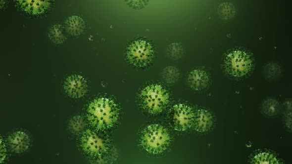 Flying Green Coronavirus with Particles