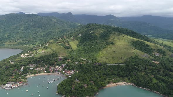 Tropical summer beach. Brazilian beach tourism landmark.