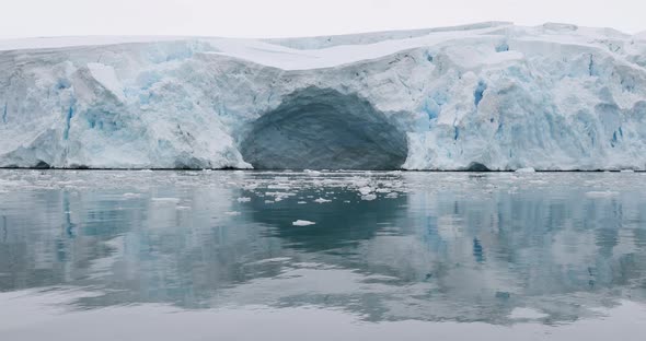 MS Glacier and ice floes on water at Torgersen Island / Antarctic Peninsula, Antarctica