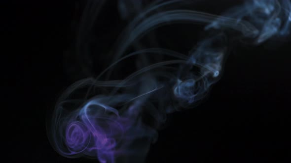 Abstract Smoke Rises Up in Beautiful Swirls on a Black Background