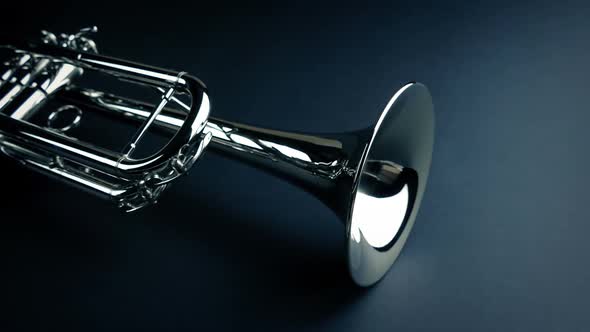 Trumpet Moving Shot On Plain Background