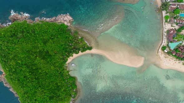 Aerial View of Mae Haad Beach in Koh Phangan Surat Thani Thailand