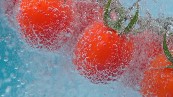 Red Tomato Closeup Under Water