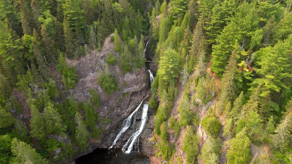 Caribou falls in Northern Minnesota, superior state forest, beautiful nature landscape