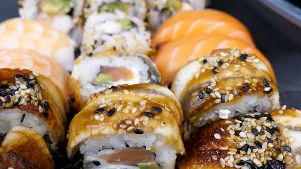 Delicious Tasty Sushi Rolls in Variety