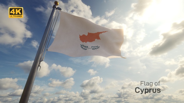 Cyprus Flag on a Flagpole - 4K