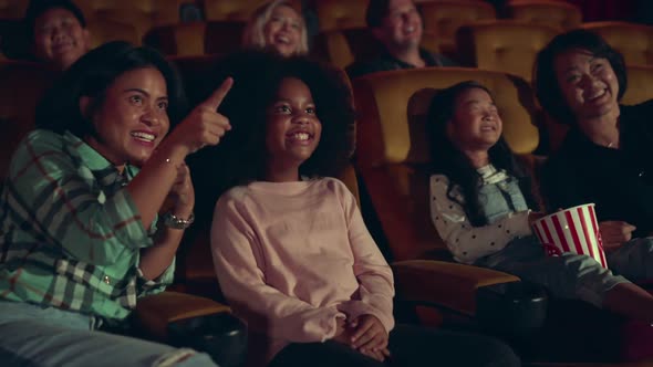 People Audience Watching Movie in Cinema Theater