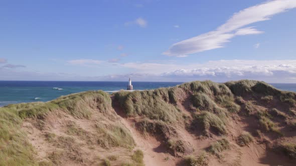 Rattray Head Sand Dunes and the Lighthouse on the Shores of North East Scotland