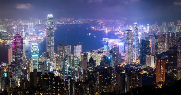 Hong Kong city timelapse at night