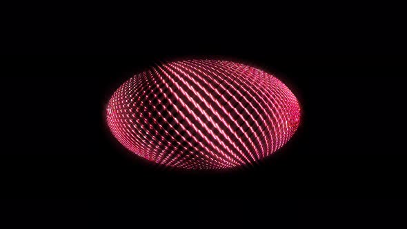 animated round shape of pink color flashing lights, on a black background