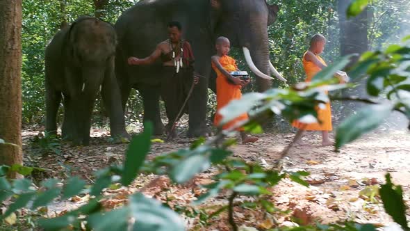 Farmers and monks village in Thailand.