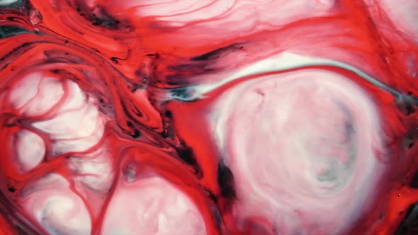 Abstract Red and White Mixed Paint