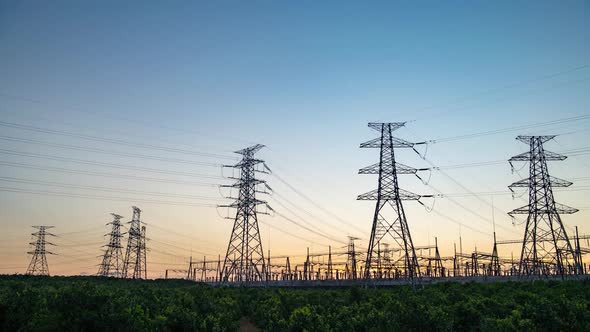 Pylons and substations