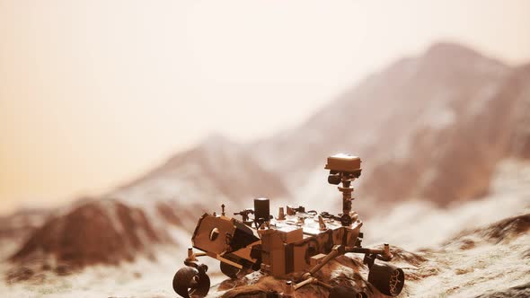 Curiosity Mars Rover Exploring the Surface of Red Planet alt