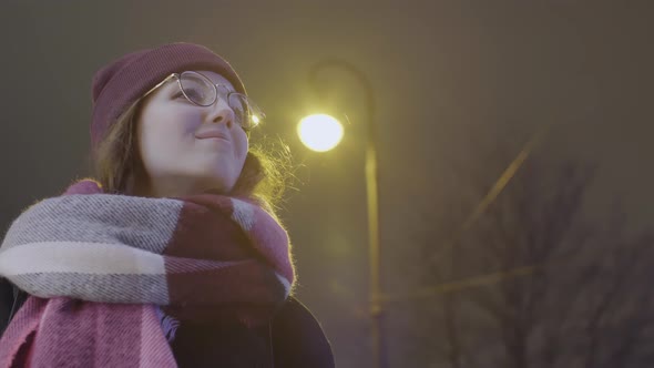 Outdoor Portrait of Woman Wearing Eyeglasses