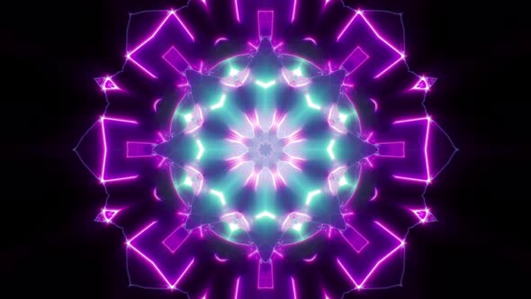 VJ Glowing Flower Shapes Neon Light Loop 4K 01 alt