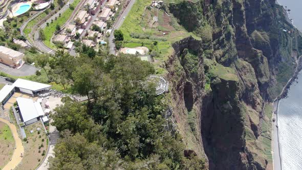 Aerial shot of Cabo Girao viewpoint on Madeira island in Portugal