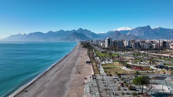 Central Beach Aerial View Turkey Antalya 4 K