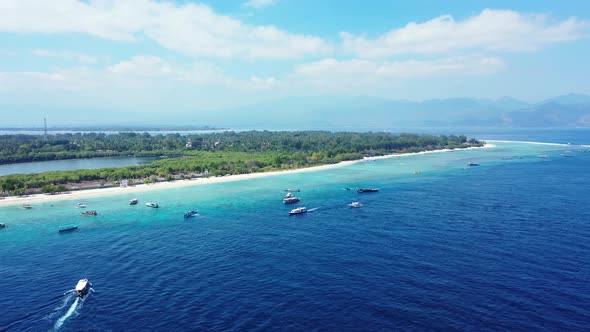 Beautiful Paradise Island Of Hawaii Composed Of Green Trees, White Sand And Lagoon That Surrounded B